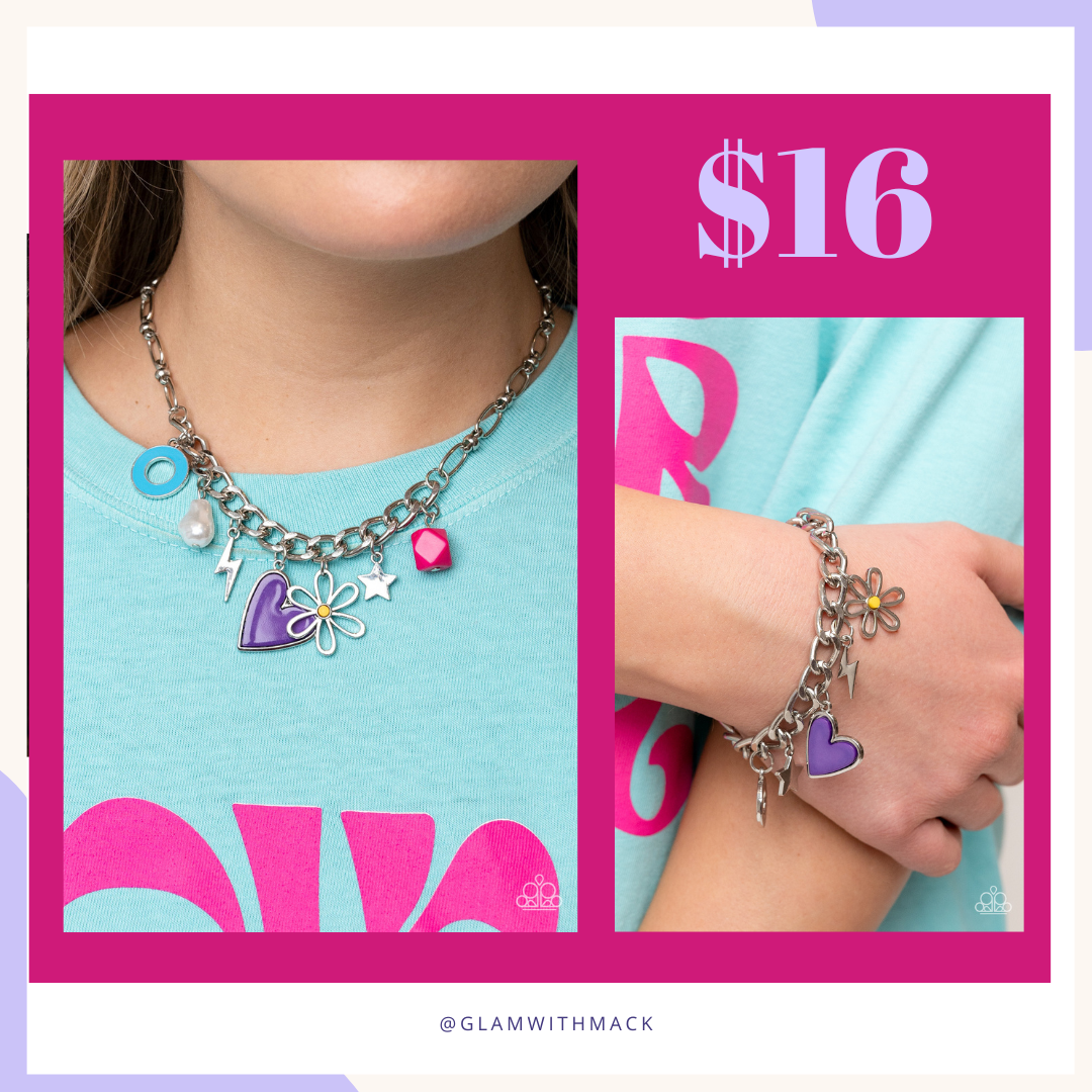 Paparazzi Charm Necklace and Bracelet Set