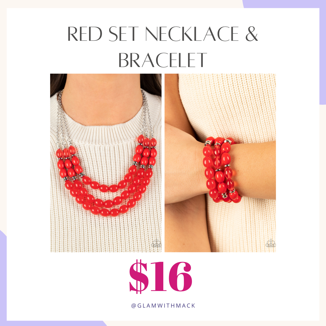 Paparazzi Coastal Coastin - Red Set