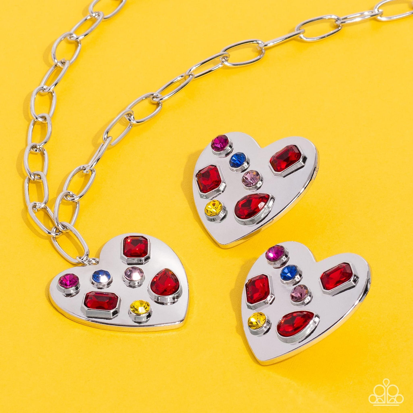Online Dating Relationship Goals Heart Necklace & Earring Set