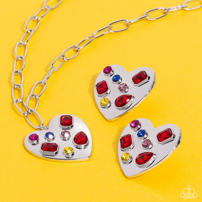 Online Dating Relationship Goals Heart Necklace & Earring Set