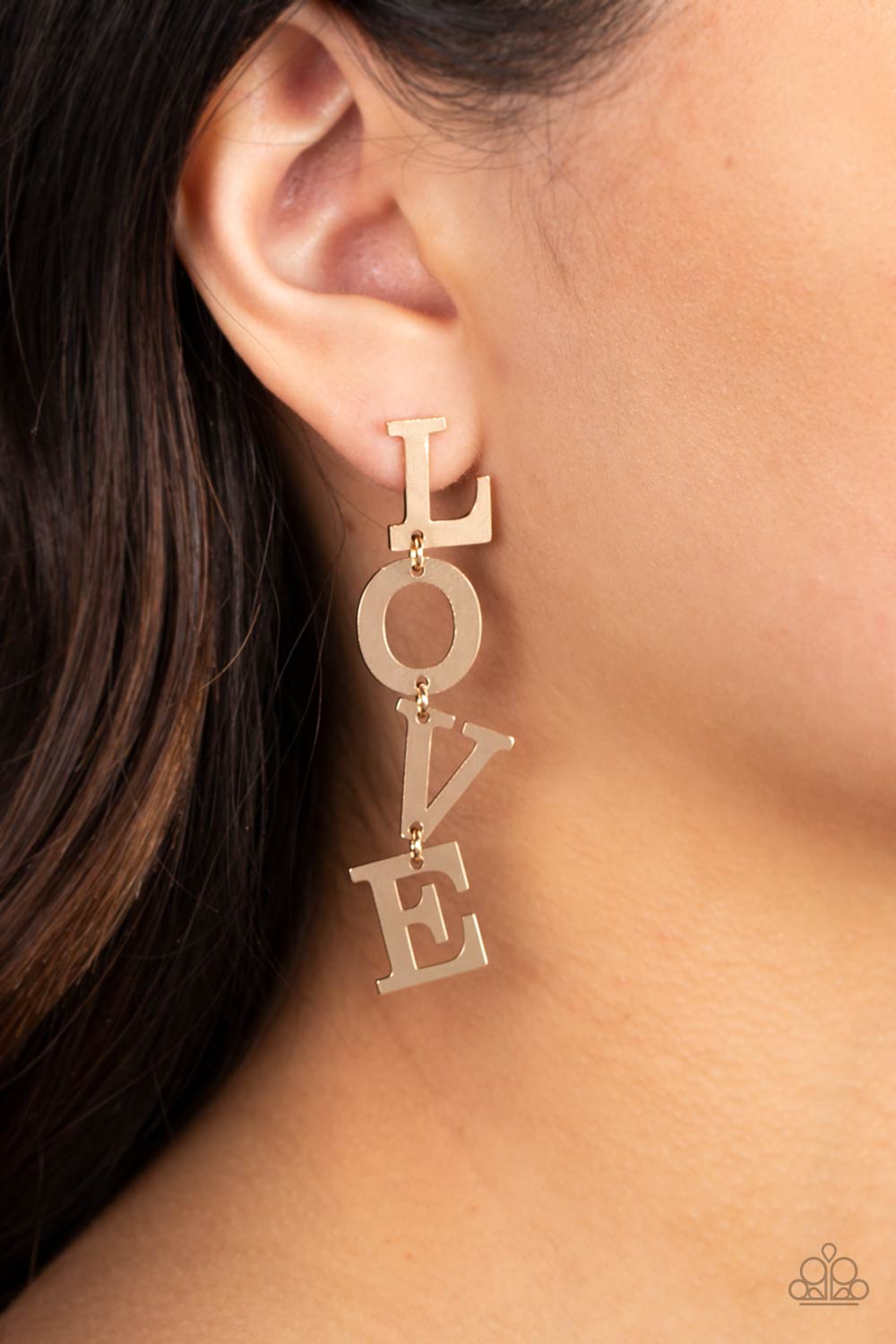 Paparazzi L-O-V-E - Earring Gold