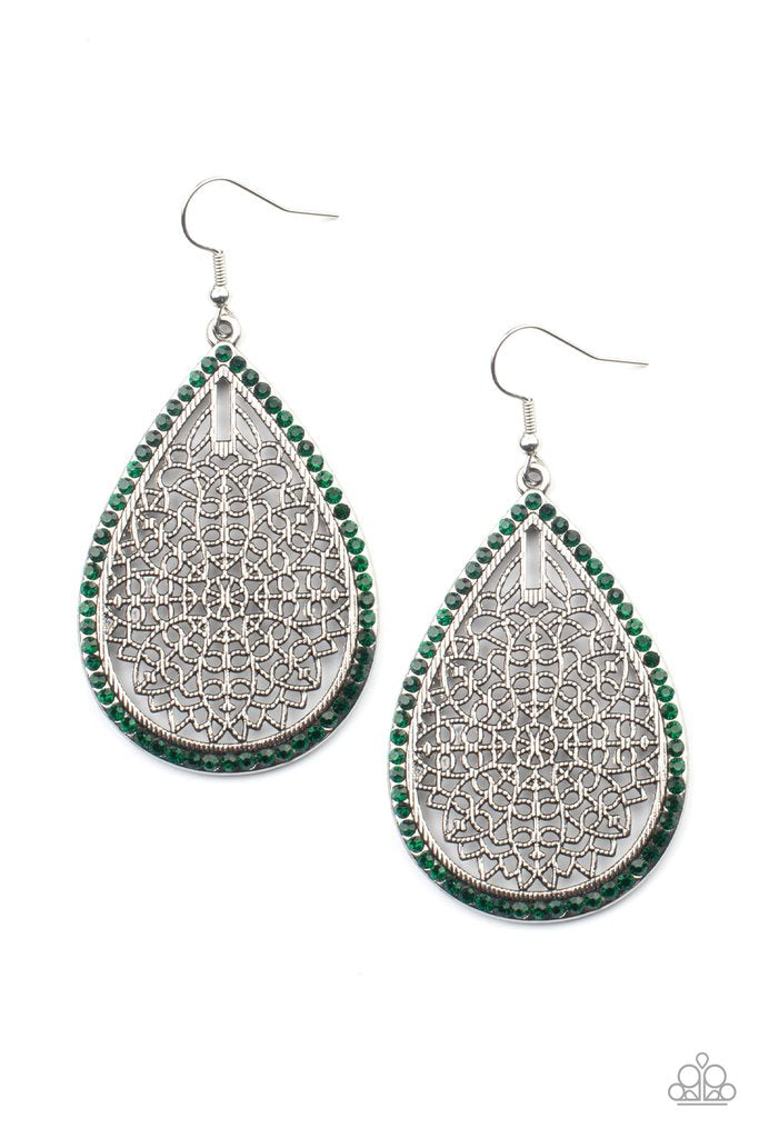Paparazzi Fleur de Fantasy - Green - Earrings
